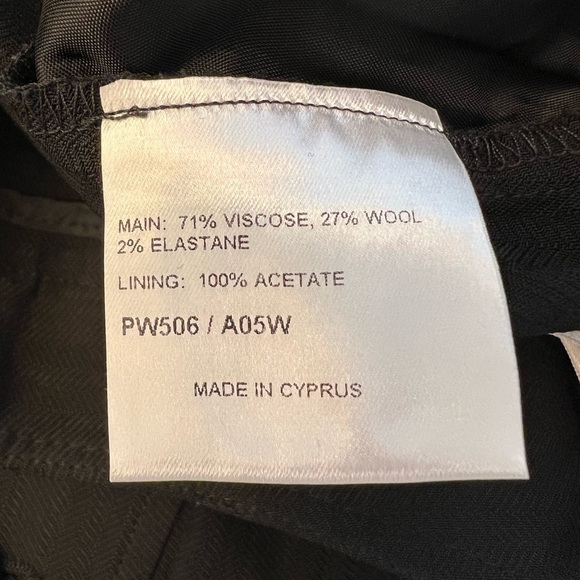 Whistles London Wool Blend Pin Stripe Black Crop Pant Size 4 - Picture 5 of 11